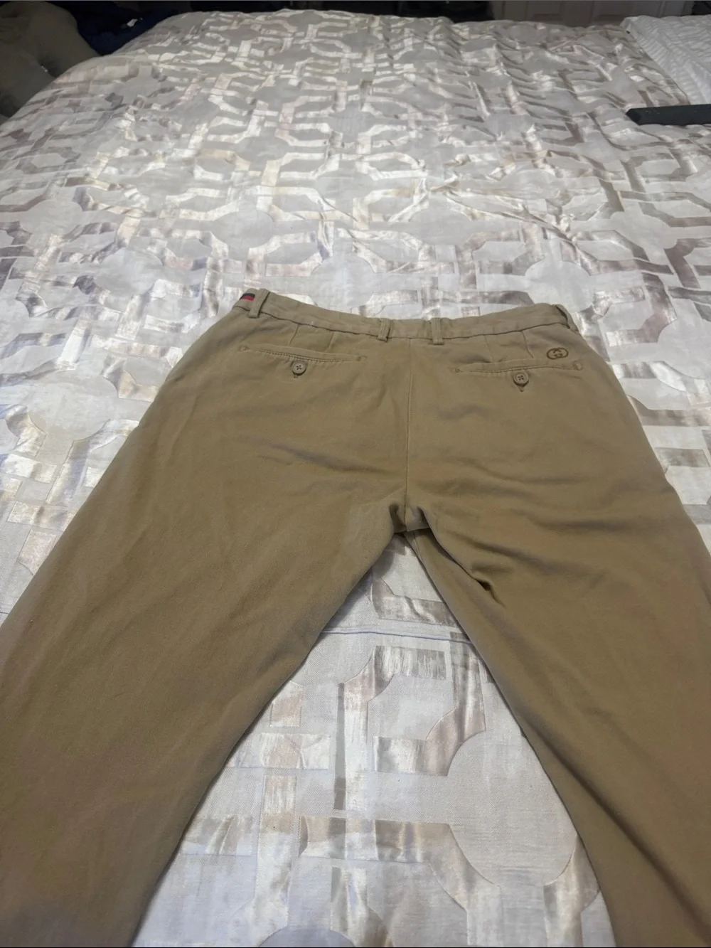 Gucci Men’s Khaki Cotton Twill Pants
